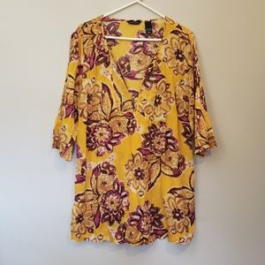 New York & Company lightweight cotton tunic blouse Size Large